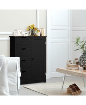 Standing Indoor Wooden Cabinet with 4 Drawers