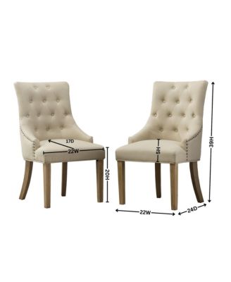 Wingback Hostess Chairs with Nail Heads (Set of 2)