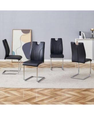 Black PU Dining Chairs (Set of 4)