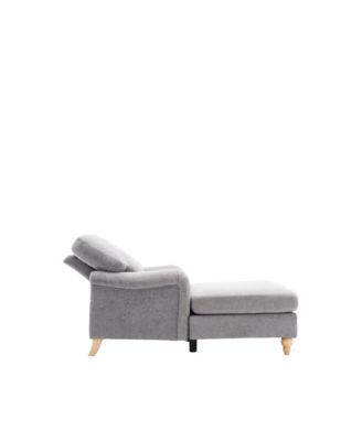 Modern Mid-Century Indoor Oversized Chaise Lounger Comfort Sleeper Sofa with Soild Wood Legs