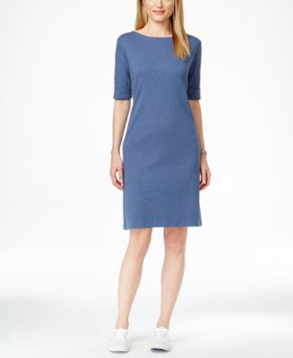 Macy's Karen Scott Women's Persian Blue Short Sleeve V-Neck Tee T
