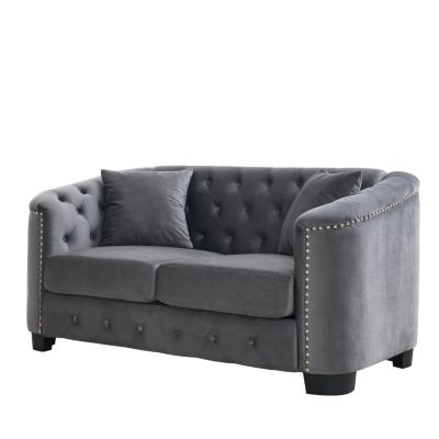 Streamdale Chesterfield Sofa with Velvet, Nail Trim