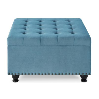 solid wood frame Tufted Ottoman with Legs
