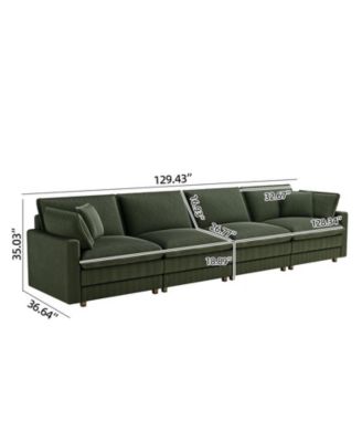 Streamdale Modular Sectional Sofa, Deep Seat, 4 Pillows, Modern L-Shape, GREEN