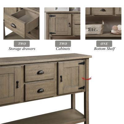 Rustic Retro Sideboard Console Table with Storage