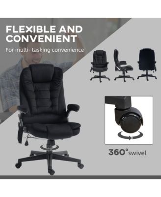 6 Point Vibrating Massage Office Chair with Lumbar Heat Black