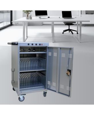 Mobile Charging Cart and Cabinet for Tablets Laptops 35-Device