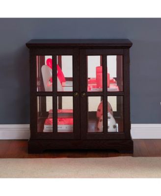 Streamdale LED Display Cabinet with Adjustable Shelves, Lattice Doors