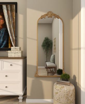 48" Metal Scroll Tall Ornate Arched Baroque Room Floor Mirror