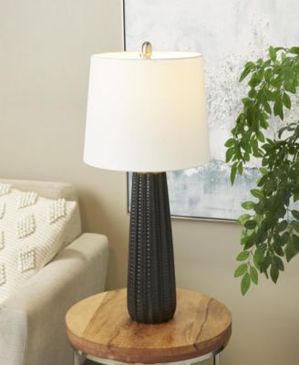 27" Ceramic Ribbed Room Table Lamp