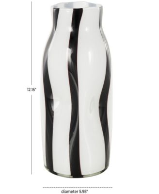 Glass Concaved Round Decorative Vase, 12"