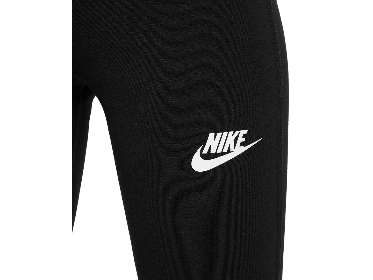 Детские легинсы Nike Sportswear Classic клёш с высокой талией, 8-20, цвет: Чёрный / Белый — фото 3