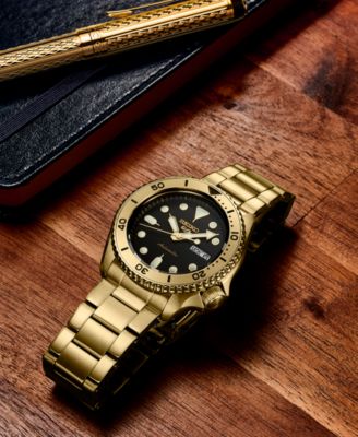 Men's Automatic 5 Sports Gold-Tone Stainless Steel Bracelet Watch 43mm