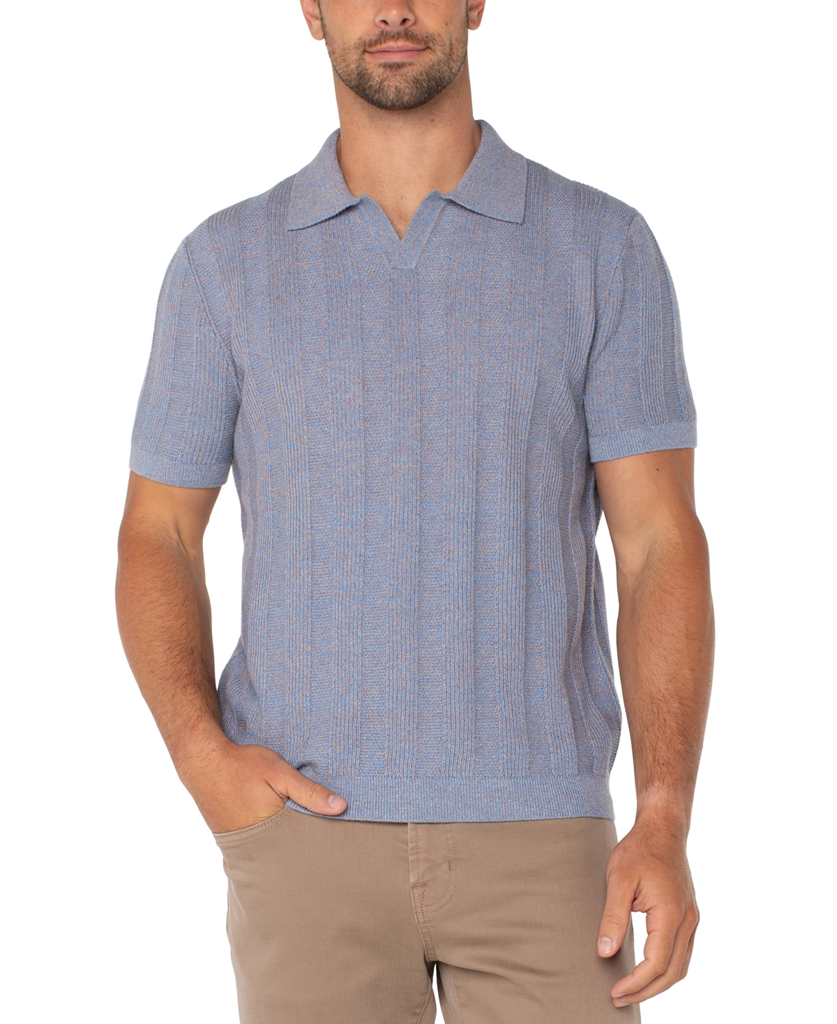 Men's Relaxed-Fit Sweater-Knit Polo Shirt - Nantucket Red