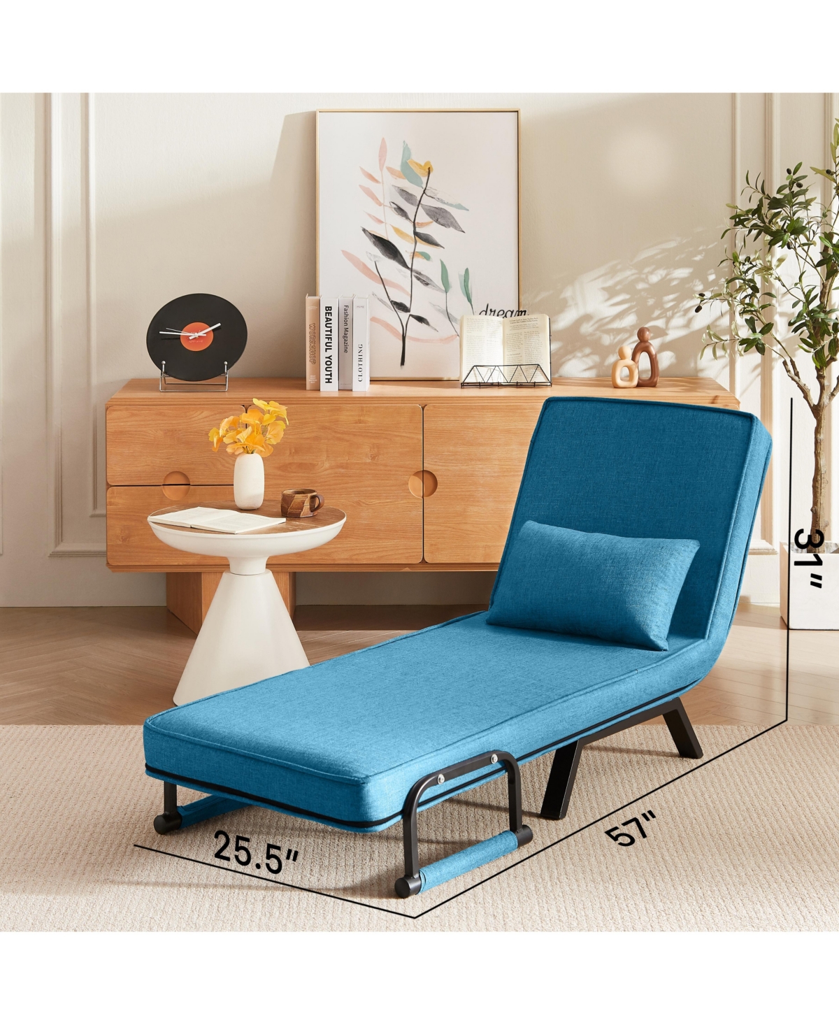 Streamdale Convertible Sofa Bed for Adults 5-in-1 Foldable Chair with Adjustable Backrest and Pillow