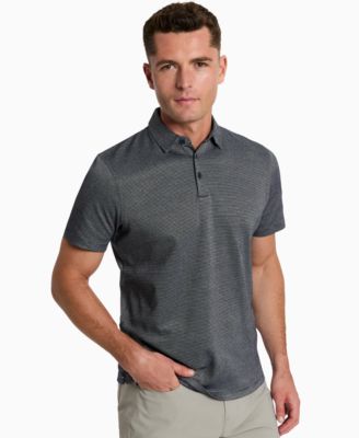 Men's Slim-Fit Two-Toned Textured-Knit Polo Shirt