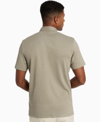 Men's Slim-Fit Two-Toned Textured-Knit Polo Shirt