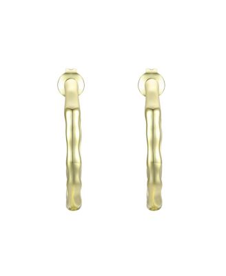 Stylish 14K Gold Plated Open Hoop Earrings