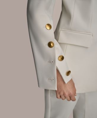 Women's Button Sleeve Blazer, Regular & Petite