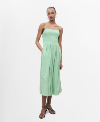 MANGO - Women's Pleated A-Line Dress
