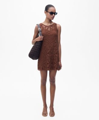 MANGO - Women's Open Back Crochet Dress