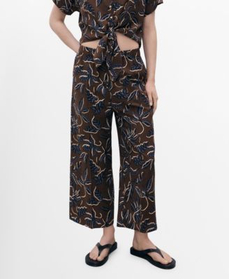 MANGO - Women's Printed Culotte Trousers