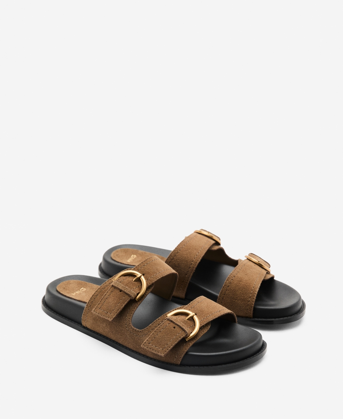 Shop Mango Women's Natural Fiber Strap And Buckle Leather Sandals