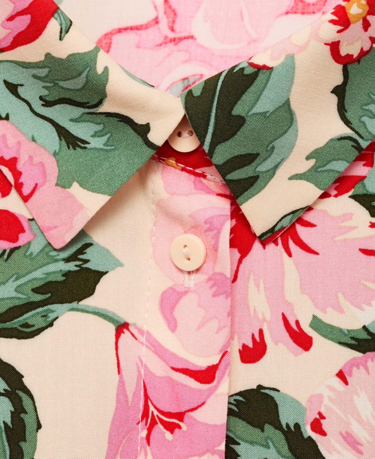 Mango Printed Shirt Dress With Belt Ecru
