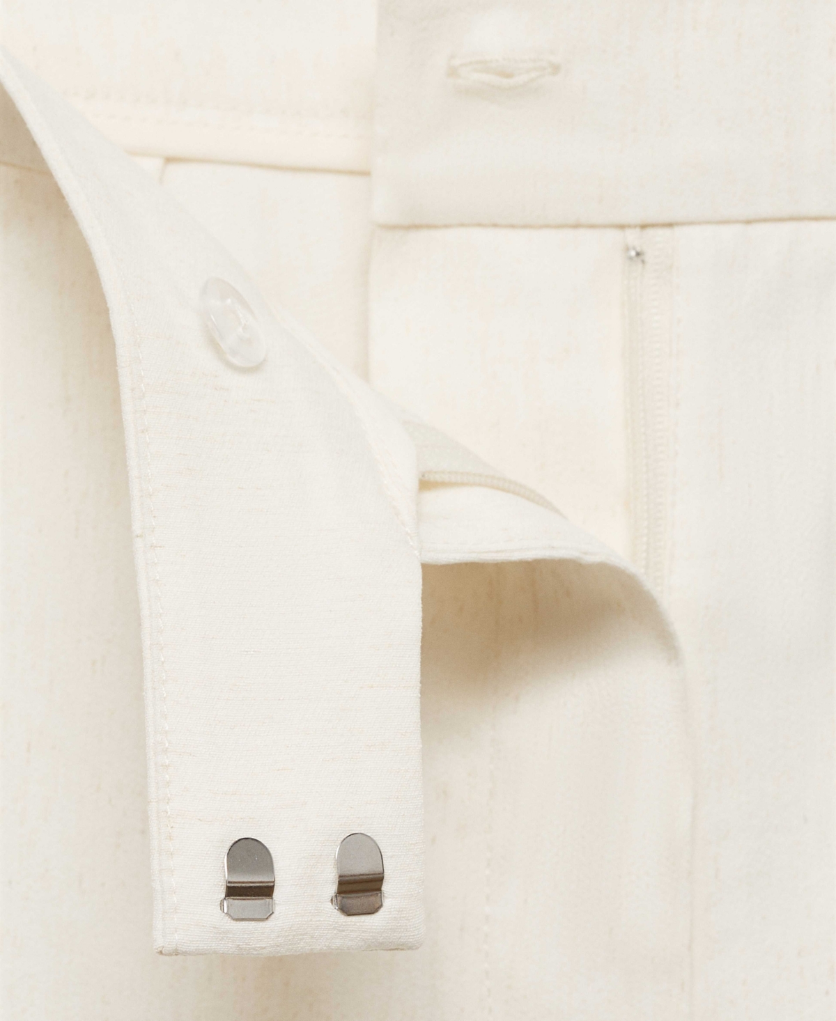Mango Straight Mid-rise Trousers Ecru In Neutral