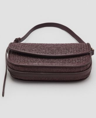 Women's Flap Raffia Shoulder Bag