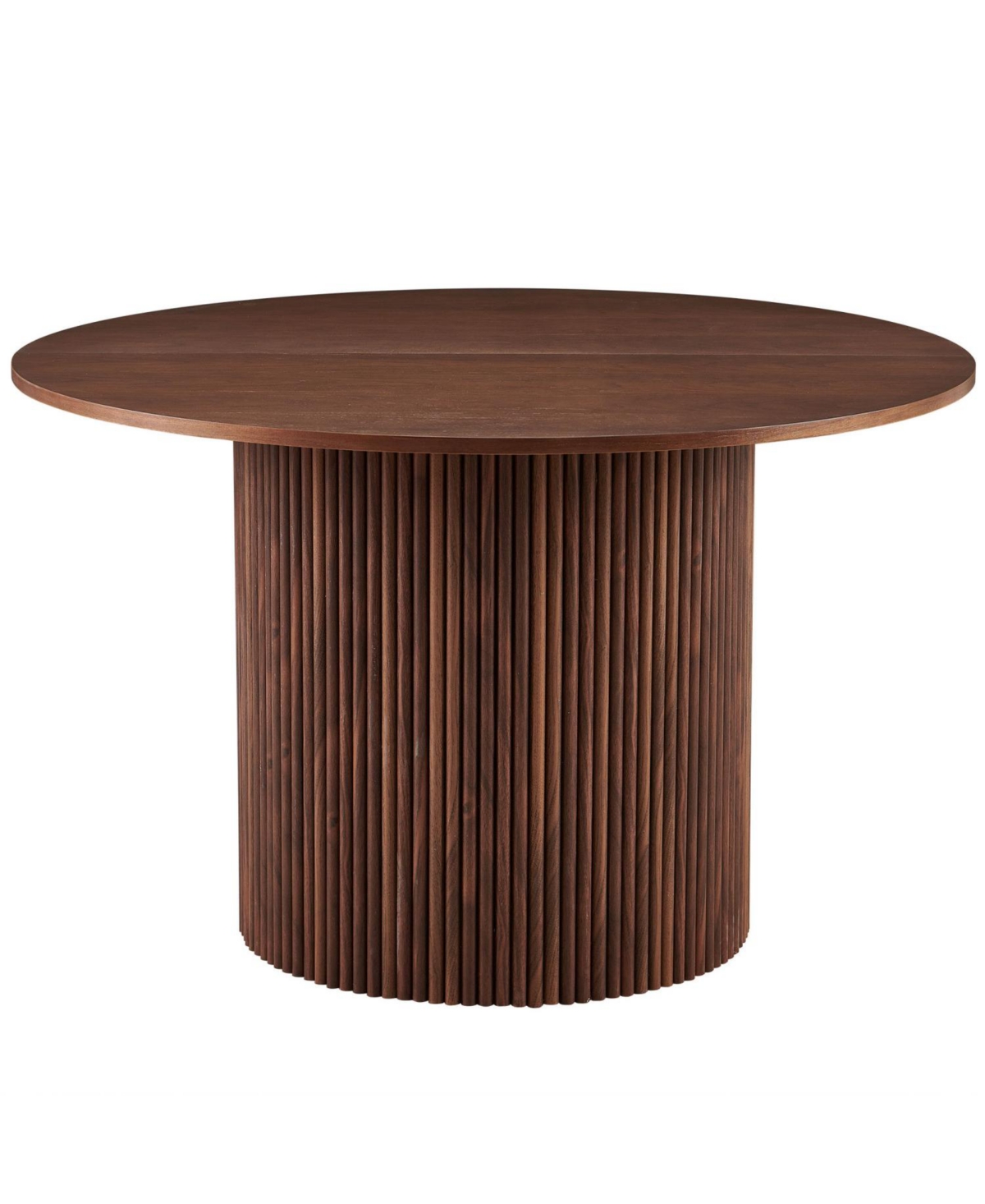 Streamdale 47" Walnut Veneer Dining Table for 4, Farmhouse Style, Wood Base