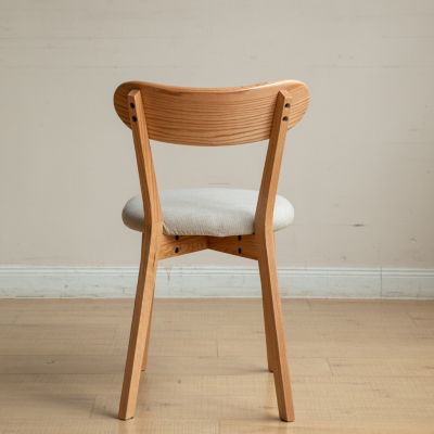 single dining chair solid oak natural wood North American FAS grade dirt-free simple elegant style