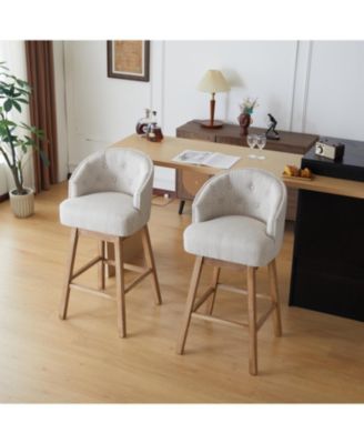 Swivelling Counter Stools Set of 2, Counter Height with Backrest