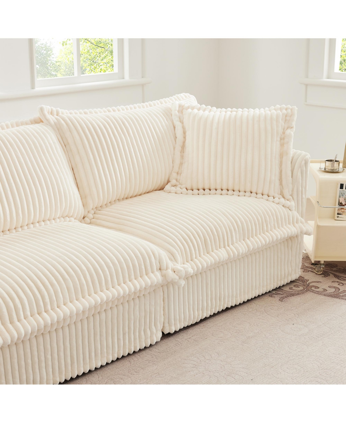 Streamdale Furniture 2-Seat Slipcovered Sofa with Detachable Cover & Deep Cushions