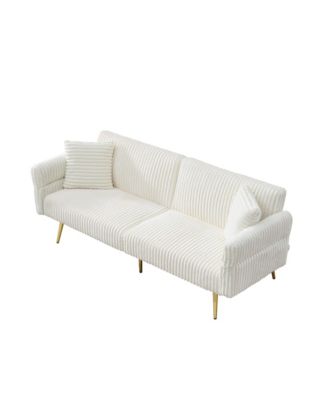 Streamdale 79 inch corduroy sofa bed, foldable double sofa bed with folding armrests, suitable for living rooms and small spaces