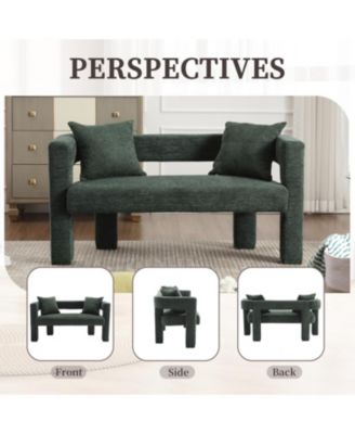 Streamdale Upholstered Chenille Loveseat Compact Sofa for Living Areas (Emerald)