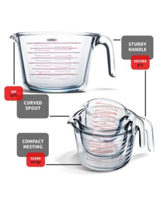 Borosilicate Glass 6-Piece Liquid Measuring Cup Set – Dishwasher, Microwave & Oven Safe