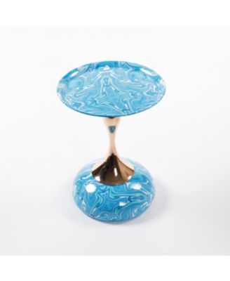 Streamdale Modern Round Coffee Table, Metal Pedestal Table for Small Spaces