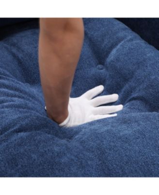 Streamdale 55" Fabric Chaise Lounge – Blue Upholstery with Armrest & Pillow – Modern Chair