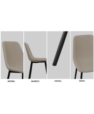 Streamdale 4-Piece Modern Dining Set 59" Light Wood MDF Table with Suede Chairs