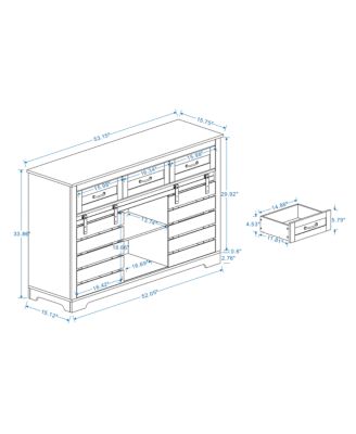 Streamdale 53" Farmhouse Buffet Cabinet with Sliding Barn Doors and Drawers