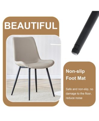 Streamdale Cozy Modern MDF Dining Set with 6 Gray Faux Leather Chairs