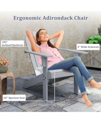 Acacia Wood Lounge Patio Adirondack Chair with Inclined Seat