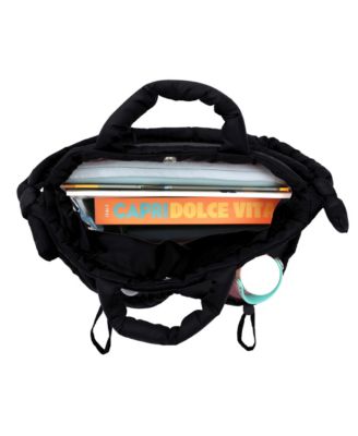 Puffy Convertible Tote with Adjustable Handles and Spacious Compartments