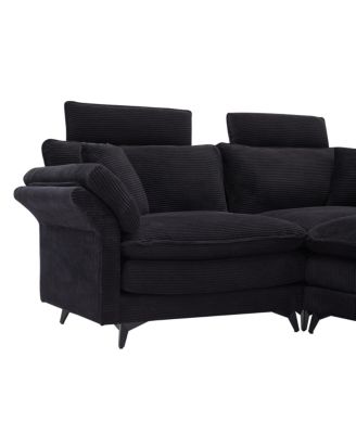 1 Count(85.8") Metal Cloud Comfort Sectional Sofa with Ottomans