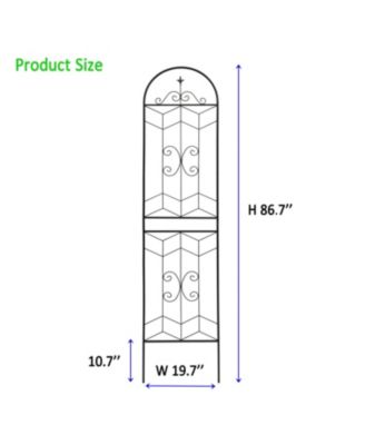 Streamdale 4-Pack Metal Garden Trellis 86.7" Rustproof Black