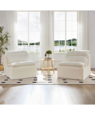 Armless Floor Chair with Backrest, Single Sofa Lounger, Living Room, Bedroom, Office