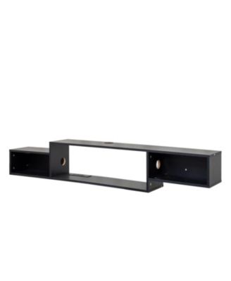 65.35in Wall Mounted Floating TV Stand with 20 Color LEDs and Charging Station