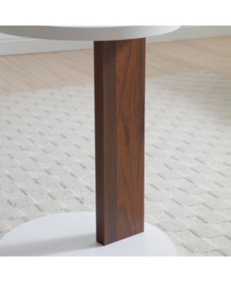 Rustic C-Shaped End Table for Living Room, Bedroom