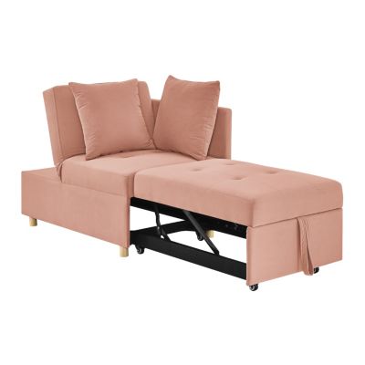 Modern Convertible Sleeper Sofa with Pullout Bed and Adjustable Backrest